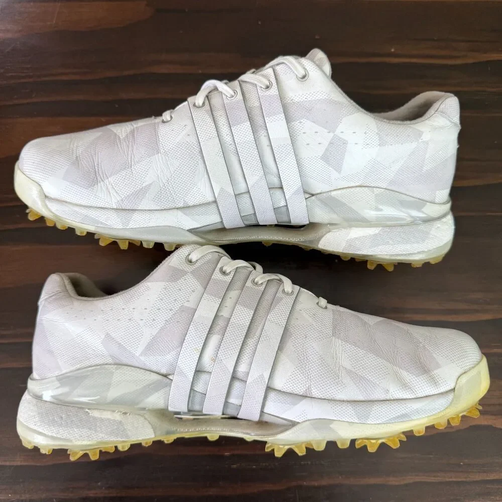 Adidas Tour360 24 SL Spikeless Golf Shoes Men's White Silver ID6207 Boost Sz 8.5